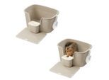 FEANDREA 2er Katzentoilette für große Katzen mit hohen Seitenwänden beige