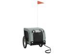VidaXL Fahrradanhänger Hund 124 x 65 x 66 cm (L x B x H) grau
