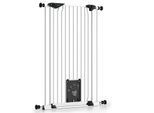 bomi Tierschutzgitter mit Katzenklappe Extrahoch 107 cm - Mira 73-143 cm in Weiß für Hunde & Katzen XS