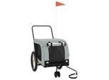 VidaXL Fahrradanhänger Hund 134 x 68 x 74 cm (L x B x H) grau/ schwarz