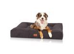 Knuffelwuff orthopädisches Hundebett aus Velours mit Handwebcharakter Sofia schwarz M-L