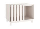 VidaXL Hundehütte Massivholz Kiefer Hundehöhle Hundebett weiß 90 cm, 60 cm, 67 cm