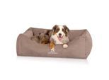 Knuffelwuff orthopädisches Hundebett mit Fächer-Wendekissen Baltimore beige XXL