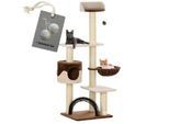Rohrschneider Kratzbaum für Katzen mit Gratis-Beigabe, Katzenkratzbaum "Utah" braun/ beige