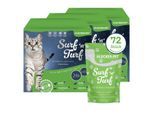 Lyra Pet Lecker.Pet Surf'n'Turf Pouches Katzenfutter in feiner Sauce Nassfutter 4er Mix Multipack 72x85 g