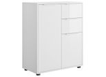 Carryhome Kommode, Weiß Hochglanz, Kunststoff, 2 Fächer, 2 Schublade(n) Schubladen, 72x87x35.3 cm, Typenauswahl, Wohnzimmer, Kommoden & Sideboards, Kommoden