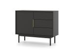 Boxxx Kommode Viva, Schwarz, Holz, 1 Fächer, 3 Schublade(n) Schubladen, 104x82x39 cm, Typenauswahl, Beimöbel erhältlich, stehend, Wohnzimmer, Kommoden & Sideboards, Kommoden
