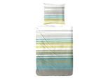 Bettwäsche PRIMERA "Perkal-Bettwäsche Summer Stripe", grün, B/L: 135cm x 200cm, 1 Stk., 1 Stk., Perkal, B/L: 80cm x 80cm, 2 Stk., Perkal, Obermaterial: 100% Baumwolle, Bettwäsche, Bettwäsche, mit modernen Streifen
