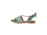 Sandale DOGO "Hazel Victor Bicycles Damen Sandalen, Hazel Spread Your Wings", Damen, Gr. 39, Normalschaft, blau, Lederimitat, Schuhe Sandale, Handgefertigt