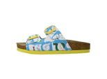 Pantolette DOGO "Stella Pantolette Aeroplanes Damen Sandalen, Stella Pantolette", Damen, Gr. 38, Normalschaft, weiß, Lederimitat, Schuhe Schlappen Pantolette, Handgefertigt