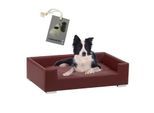 Rohrschneider Hundesofa mit Gratis-Beigabe, Hundecouch Kunstleder bordeaux
