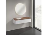 Villeroy und Boch Antao Sideboard K41102GF 120x26,8x50cm, Waschbeckenplattenfarbe warm walnut, glossy white lacquer