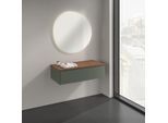Villeroy und Boch Antao Sideboard K40002HL 100x26,8x50cm, Waschbeckenplattenfarbe warm walnut, leaf green matt lacquer