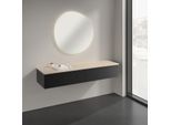 Villeroy und Boch Antao Sideboard K42103PD 160x26,8x50cm, Waschbeckenplattenfarbe botticino, black matt lacquer
