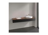 Villeroy und Boch Antao Waschtisch-Unterschrank K16012PD 160x19x50cm, Waschbeckenplattenfarbe warm walnut, black matt lacquer