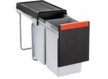 Franke Einbauabfallsammler, Schwarz, Edelstahl, Grau, Kunststoff, 2x 15 L, 25.3x43.3x46.7 cm, Küchen, Küchenausstattung, Mülleimer