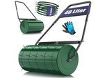 KESSER® Rasenwalze Metall mit Handschuhen Handwalze Rasenroller Gartenwalze Ackerwalze Walze befüllbar mit Wasser oder Sand