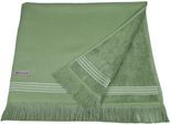 Hamamtuch ROSS "Hamam", grün (piniengrün), B:90cm L:180cm, Hamam Frottier, Hamam Frottier, Handtücher, idealer Begleiter für Strand, Sauna oder Wellnessbereich