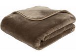 Wohndecke GÖZZE "Premium Cashmere Feeling", grau (taupe), B:180cm L:220cm, Polyester, Wohndecken, Wohndecke, mit premium Cashmere Feeling, Kuscheldecke