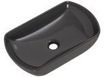Aufsatzwaschbecken New York Grau Keramik ca. 50x13x32 cm