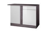 Eckunterschrank in Weiss/Eiche 'Cardiff'