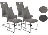 Schwingstuhl Alina 4er-Set Grau Webstoff