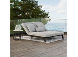 Gartenliege Nouri Hellgrau Metall/Textil