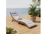 Gartenliege Natalie Beige Holz/Textil