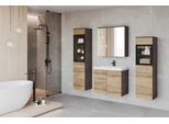 Badmöbel-Set 5-tlg. Madrit mit LED ca. 140 cm Kastanieeiche