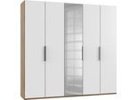 Drehtürenschrank Level 36A mit Spiegel ca. 250 cm Weiß/Eiche
