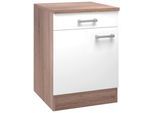 Küchenunterschrank Lexa Weiss/Eiche