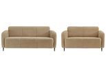 Sitzgarnitur Marone Creme Teddystoff