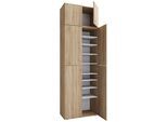 Schuhschrank Lona XXL ca.70x223x39cm Eiche Dekor