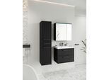 Badezimmer Toronto 4-tlg. ca. 90 cm inkl. LED Schwarz
