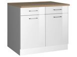 Küchenunterschrank Mailand Weiß Hochglanz