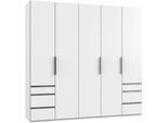 Drehtürenschrank mit Laden B: 250 cm Level, Weiß