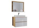 Badezimmer Lendas 3-tlg. ca. 80 cm Honigeiche/Weiß