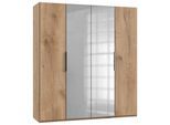 Drehtürenschrank Level 36A mit Spiegel ca. 200 cm Eiche Dekor