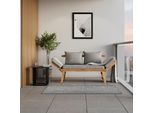 Gartenliege Pia Grau Akazie/Outdoorstoff