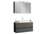 Badezimmer Pienza mit LED ca. 100 cm Grau/Eiche