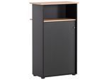 Stehpult Empfangstresen 660 Schwarz/Eiche Artisan