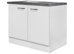 Spülenunterschrank Alba Weiß Hochglanz