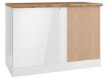 Eckunterschrank Monza ca. 120x86 cm Weiß/Eiche