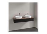 Villeroy und Boch Antao Waschtisch-Unterschrank L13112PD mit Beleuchtung, 1 Auszug, 1200 x 190 x 500 mm, Front mit Struktur, Black Matt Lacquer / Warm Walnut