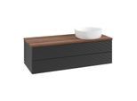 Villeroy und Boch Antao Waschtisch-Unterschrank K23112PD 120x36x50cm, Waschbeckenplattenfarbe warm walnut, black matt lacquer