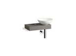 Laufen PICCOLO NOVO Waschplatz H561PN37071111 555x320x400 mm, Ablage links, mit einem Hahnloch, ohne Überlauf, Gravel Matt
