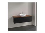 Villeroy und Boch Antao Waschtisch-Unterschrank K21012PD 120x36x50cm, Waschbeckenplattenfarbe warm walnut, black matt lacquer