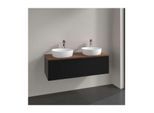 Villeroy und Boch Antao Waschtisch-Unterschrank K35152PD 120x36x50cm, Hahnloch, Waschbeckenplattenfarbe warm walnut, black matt lacquer