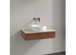 Villeroy und Boch Antao Waschtisch-Unterschrank K08113HM 80x19x50cm, Waschbeckenplattenfarbe botticino, warm walnut