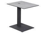 Dieter Knoll Beistelltisch, Anthrazit, Grau, Metall, Glas, Keramik, rechteckig, eckig, Bodenplatte, 35x45-65x45 cm, höhenverstellbar, Wohnzimmer, Wohnzimmertische, Beistelltische, Beistelltische Metall